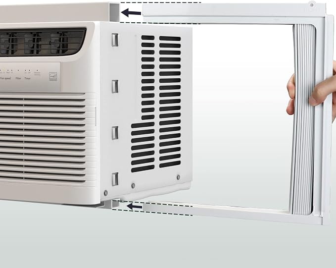 Window Air Conditioner Side Panels with Frame, Adjustable Insulation AC Side Panel for 5,000 BTU Window AC Unit, Frame