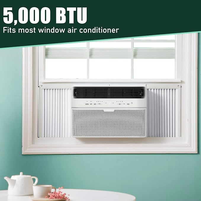 Window Air Conditioner Side Panels with Frame, Adjustable Insulation AC Side Panel for 5,000 BTU Window AC Unit, Frame