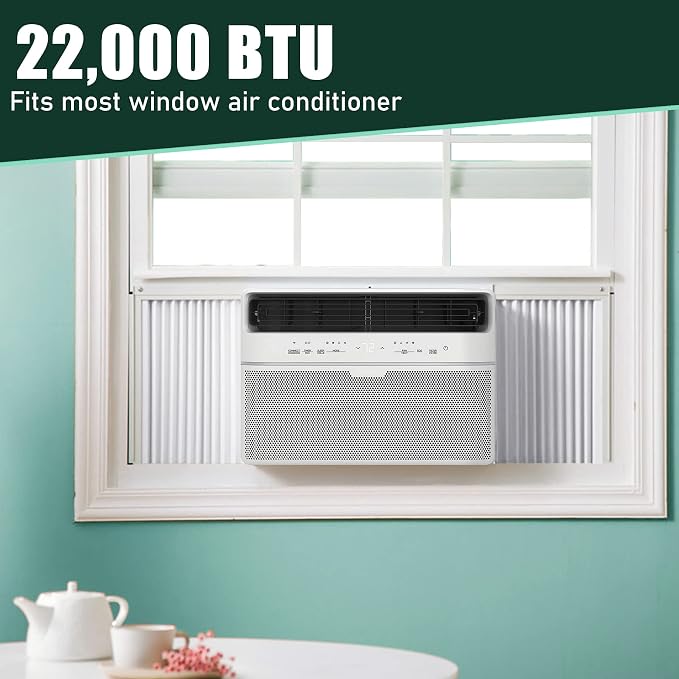 Window Air Conditioner Side Panels with Frame, Adjustable Insulation AC Side Panel for 22,000 BTU Window AC Unit, Frame