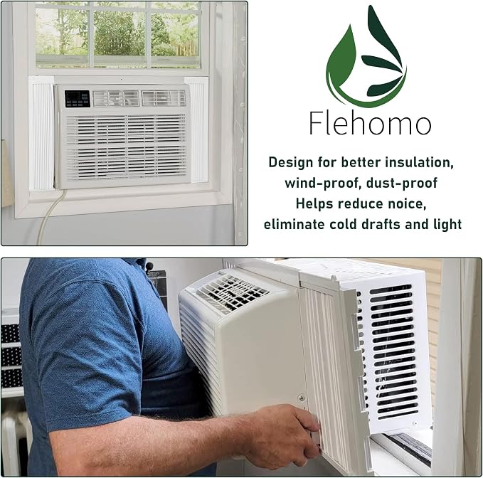 Window Air Conditioner Side Panels with Frame, Adjustable Insulation AC Side Panel for 22,000 BTU Window AC Unit, Frame