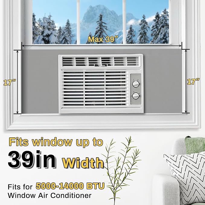 Window Air Conditioner Surround Foam Insulation Panels,Window AC Side Panels for Window AC Unit Indoor,Summer Winter Heat and