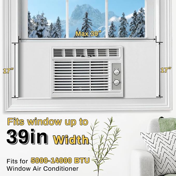 Window Air Conditioner Surround Foam Insulation Panels,Window AC Side Panels for Window AC Unit Indoor,Summer Winter Heat and