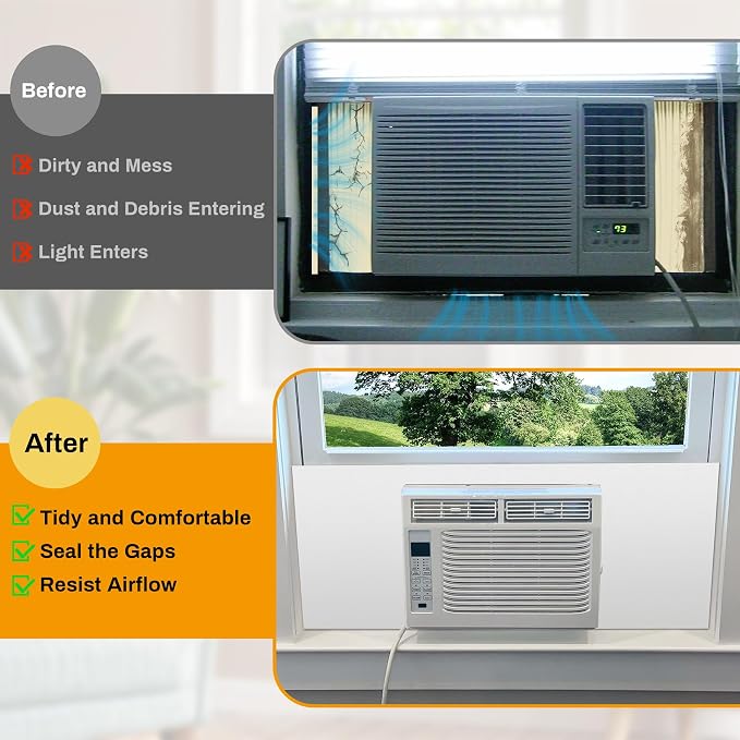 Window Air Conditioner Surround Foam Insulation Panels,Window AC Side Panels for Window AC Unit Indoor,Summer Winter Heat and