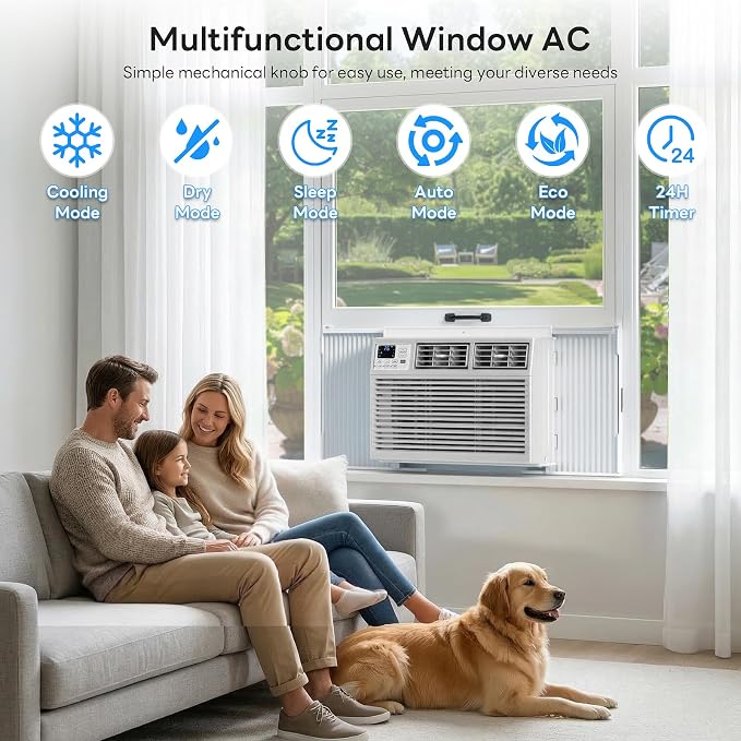 Window Air Conditioner Unit 10000 Btu Cools up to 450 Sq. Ft.,Dehumidifier, 4 Fan Speed, alternate product view 3