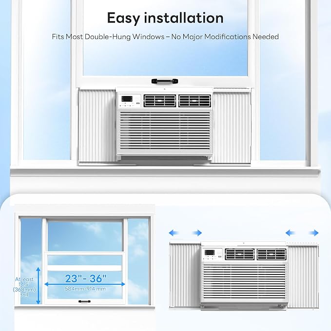 Window Air Conditioner Unit 10000 Btu Cools up to 450 Sq. Ft.,Dehumidifier, 4 Fan Speed, alternate product view 7
