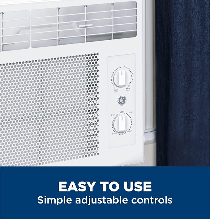 Window Air Conditioner Unit, 5,000 BTU for Small Rooms up to 150 sq ft. with Manual Adjustable Fan and Cooling Settings