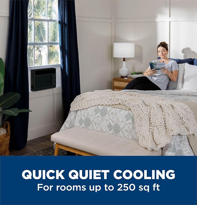 Window Air Conditioner Unit, 6,000 BTU for Small Rooms up to 250 sq ft. with Adjustable Fan and Cooling Settings, Perfect for