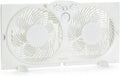 Window Fan for Home Bedroom, Twin Heads, Cooling Airflow, Exhaust, Expandable Side Panel, Manual Control, 3 Speeds, 63W, 9