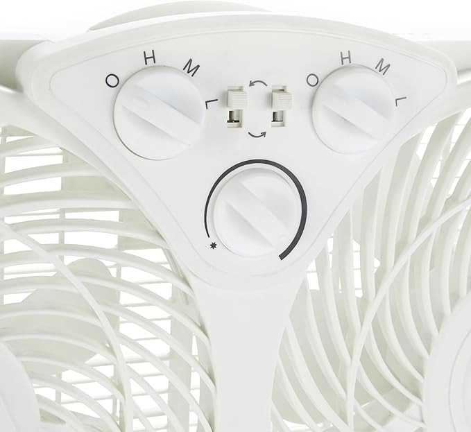 Window Fan for Home Bedroom, Twin Heads, Cooling Airflow, Exhaust, Expandable Side Panel, Manual Control, 3 Speeds, 63W, 9