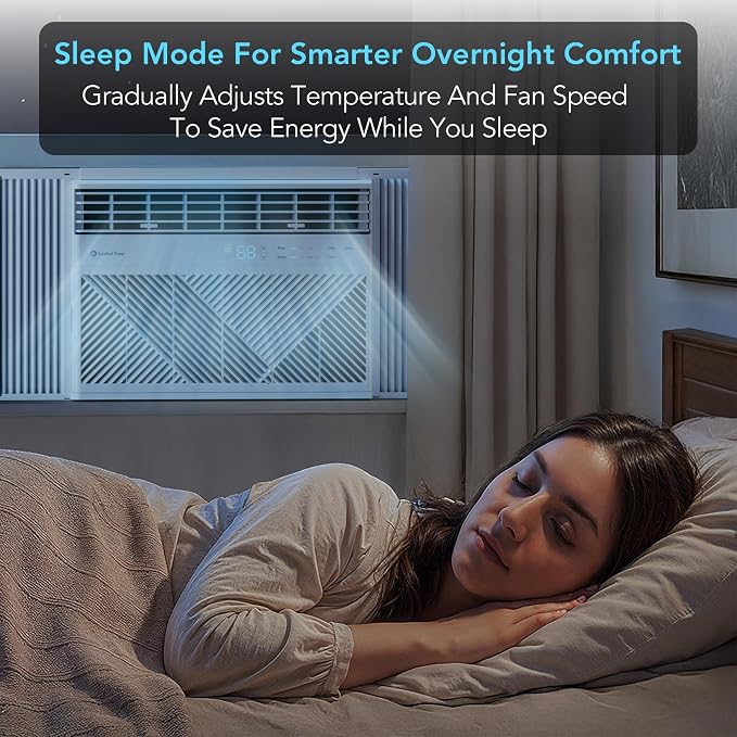 Window Mounted Smart Wi-Fi Room Air Conditioner with Remote Control, 8,000 BTU, Digital Display, alternate product view 7