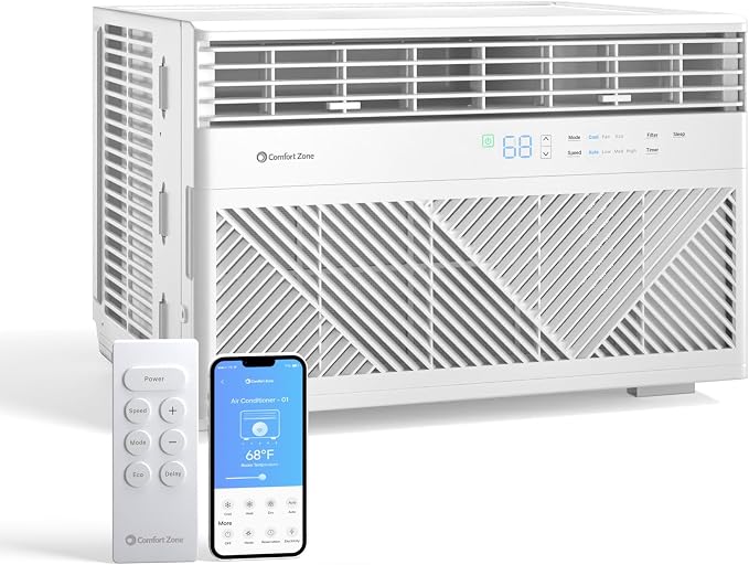 Window Mounted Smart Wi-Fi Room Air Conditioner with Remote Control, 8,000 BTU, Digital Display, alternate product view 10