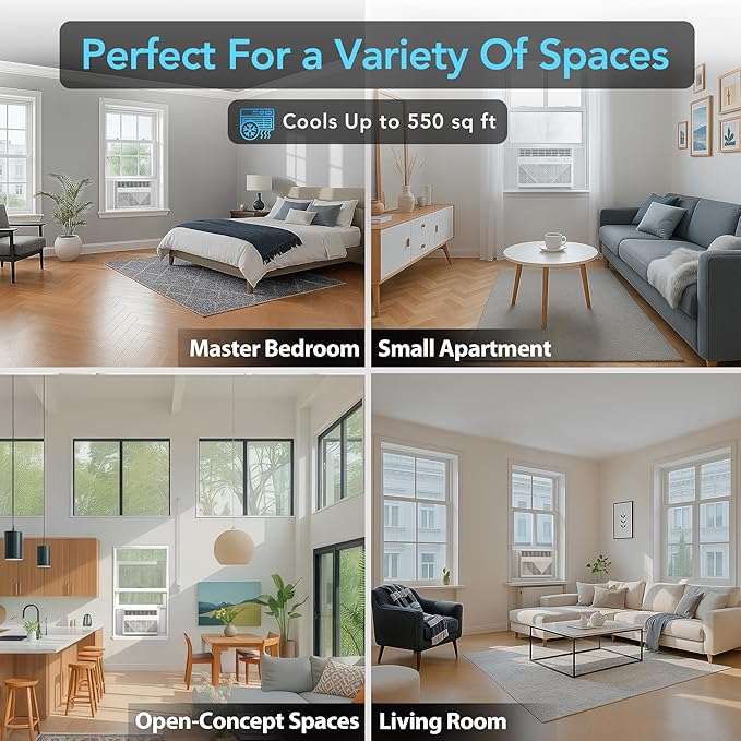 Window Mounted Smart Wi-Fi Room Air Conditioner with Remote Control, 12,000 BTU, Digital Display, alternate product view 3