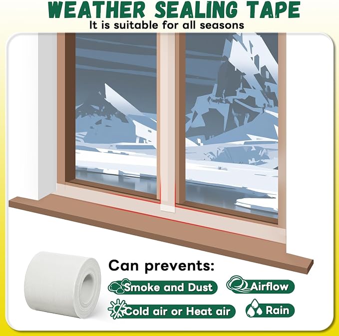 Window Sealing Tape, Window AC Insulation Air Conditioner Seal Around Frame,3 inch X 65.5 FT, Blocker for Cold, alternate