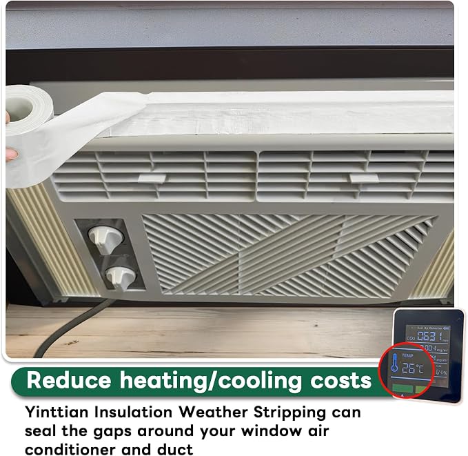 Window Sealing Tape, Window AC Insulation Air Conditioner Seal Around Frame,3 inch X 65.5 FT, Blocker for Cold, alternate