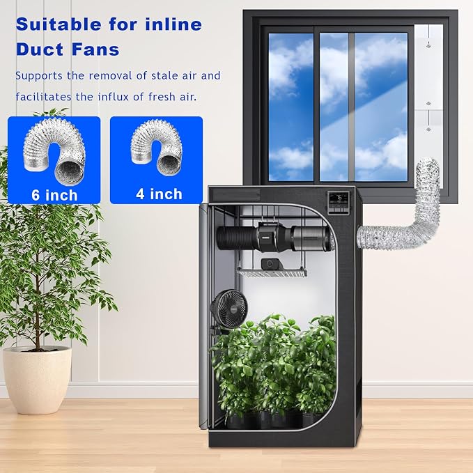 Window Vent Kit, Portable Air Conditioner Window Kit, Universal for 4”/6” Ducting & 5.1"/5.9" Hose for Sliding Window