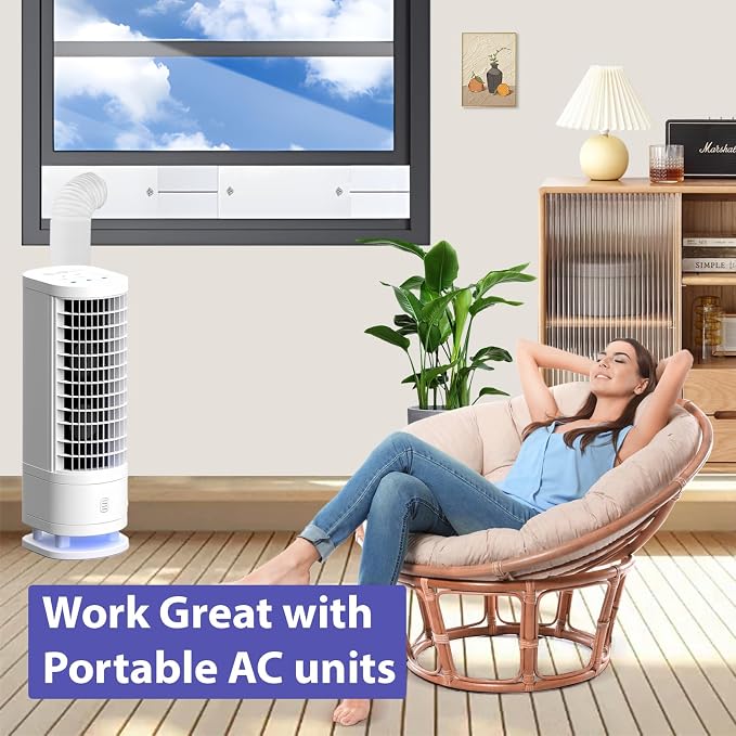 Window Vent Kit, Portable Air Conditioner Window Kit, Universal for 4”/6” Ducting & 5.1"/5.9" Hose for Sliding Window