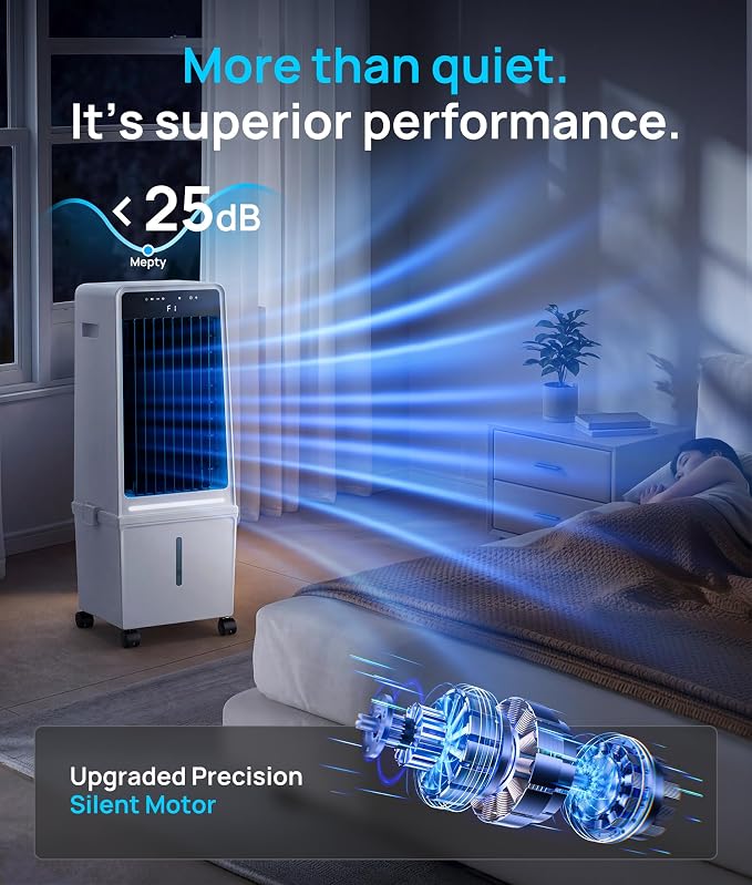Windowless Air Conditioner,Portable Air Conditioner with 4 Gal Detachable Tank,3-In-1 Evaporative Air Cooler,AC Fan,LED