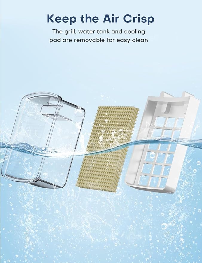 Windowless Air Conditioner with 6 Ice Packs, 3 Modes & 3 Speeds Swamp Cooler Air Conditioner, 12H Timer, 4L Tank for 24H