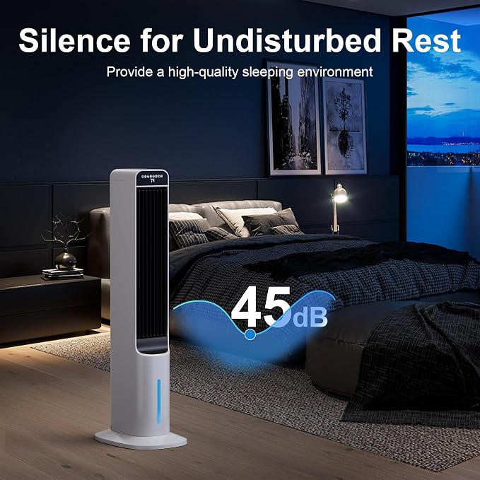 Windowless Portable Air Conditioner, 32 Inch Cooling Fans that Blow Cold Air, 3-in-1 Tower Fan with Remote, 3 Speeds, 120°