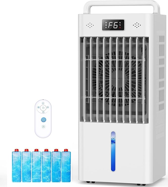 Windowless Portable Air Conditioner with Remote,Evaporative Air Cooler, Swamp Cooler with Water Tank Room Cooling Fan for
