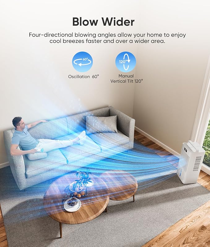 Windowless Portable Air Conditioner with Remote,Evaporative Air Cooler, Swamp Cooler with Water Tank Room Cooling Fan for