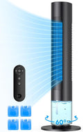 Windowless Portable Air Conditioners, 35" Swamp Cooler w/4 Ice Packs, 3 Speeds, 25ft Remote &7H Timer, 90°Oscillating