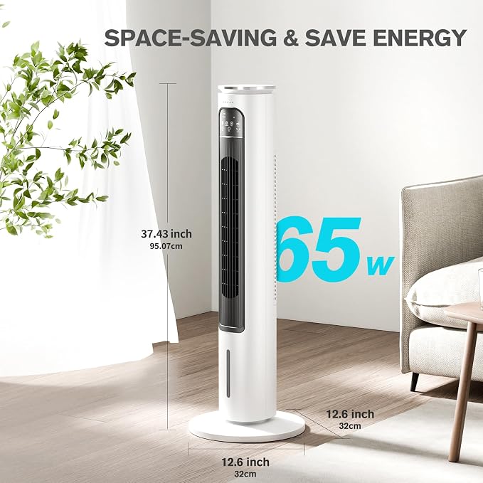 Windowless Portable Air Conditioners, 37.43’’ 3-IN-1 Portable AC w/Remote, 12H Auto-off, 70° Oscillating, 2.5L Removable