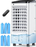 Windowless Portable Air Conditioners w/6Ice Packs, 4Modes&3Speeds, 600Sq.ft Swamp Cooler, Dual Tank for 15H Cooling, 12H
