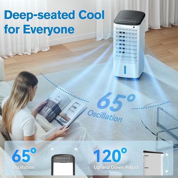 Windowless Portable Air Conditioners with Remote, Ventless Ac Unit Ductless Air Cooler, Hoseless Quiet Evaporative