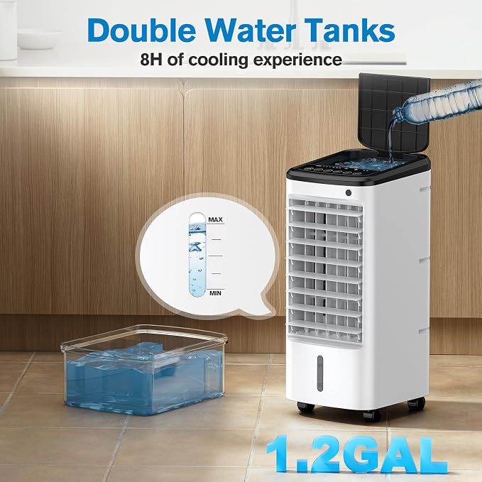 Windowless Portable Air Conditioners with Remote, Ventless Ac Unit Ductless Air Cooler, Hoseless Quiet Evaporative