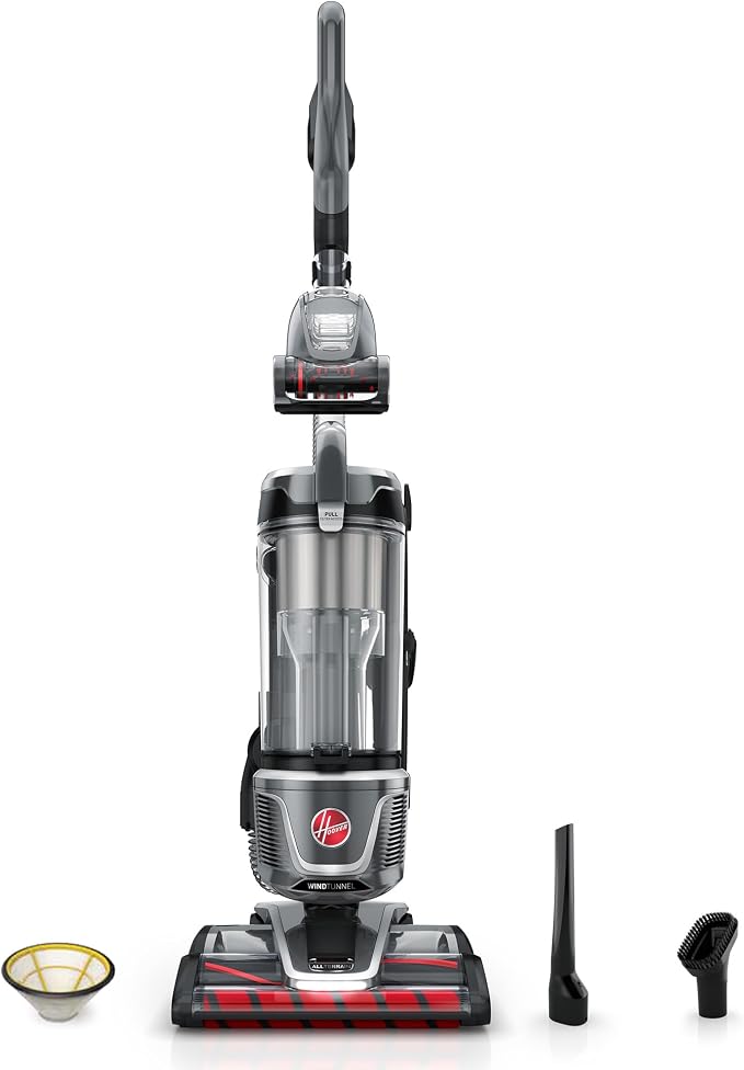 WindTunnel All-Terrain Dual Brush Roll Bagless Vacuum Cleaner, Corded Upright Vacuum, HEPA Media Filtration, Headlights