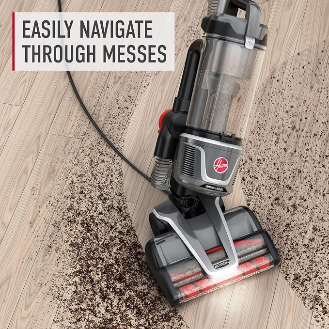 WindTunnel All-Terrain Dual Brush Roll Bagless Vacuum Cleaner, Corded Upright Vacuum, HEPA Media Filtration, Headlights