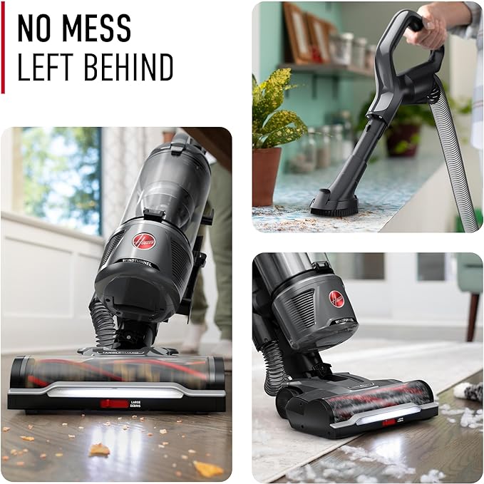 WindTunnel Tangle Guard Bagless Vacuum Cleaner, Corded Upright Vacuum, HEPA Media Filtration, Anti-Hair Wrap, Headlights