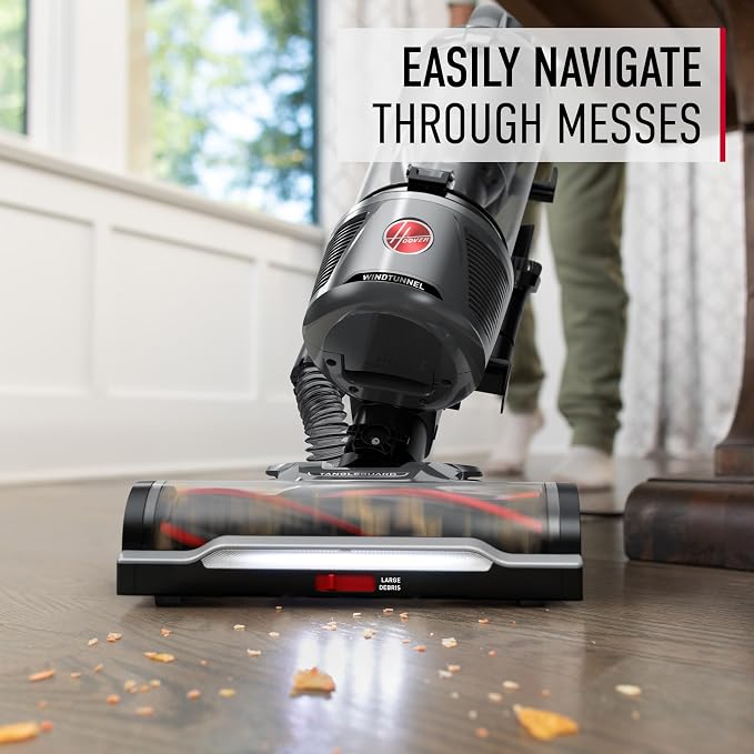 WindTunnel Tangle Guard Bagless Vacuum Cleaner, Corded Upright Vacuum, HEPA Media Filtration, Anti-Hair Wrap, Headlights