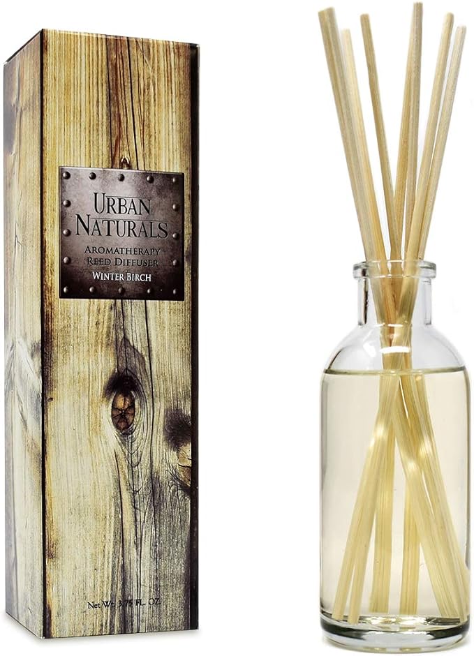 Winter Birch Reed Diffuser Oil Gift Set | Birch Wood & Balsam Scented Oil with Bamboo Reed Sticks | Great Holiday Home