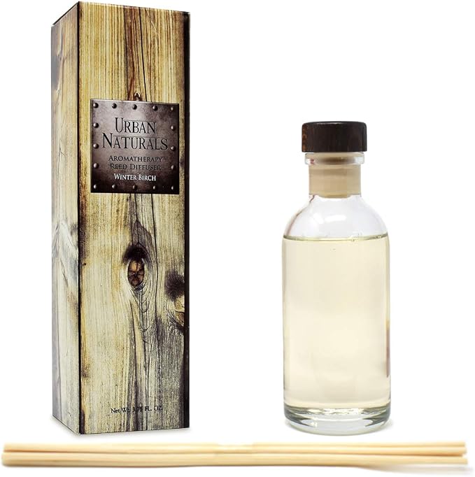 Winter Birch Reed Diffuser Oil Gift Set | Birch Wood & Balsam Scented Oil with Bamboo Reed Sticks | Great Holiday Home