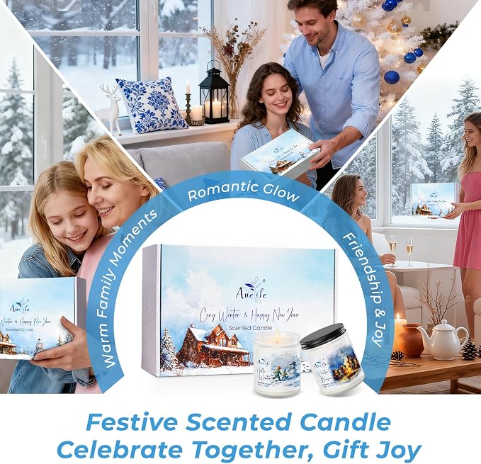 Winter Candle Set | 6 Pack Christmas Scented Candles for Home - Holiday Soy Candle Gift Set for Women Men, alternate product