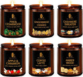 Winter Candle Set, 6 Pack Soy Candles for Home,Candle Gifts for Women Men, Winter Scents of Gingerbread/Apple Cinnamon/Coffee