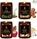 Winter Candle Set, Candles for Home Scented, 4 Pack Soy Candles Gifts for Women Men, Winter Scents of Gingerbread