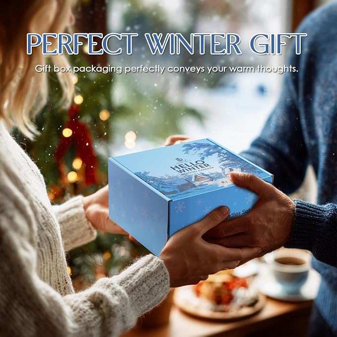 Winter Candle Set, Candles for Home Scented, 4 Pack Soy Candles Gifts for Women Men, Winter Scents of Gingerbread