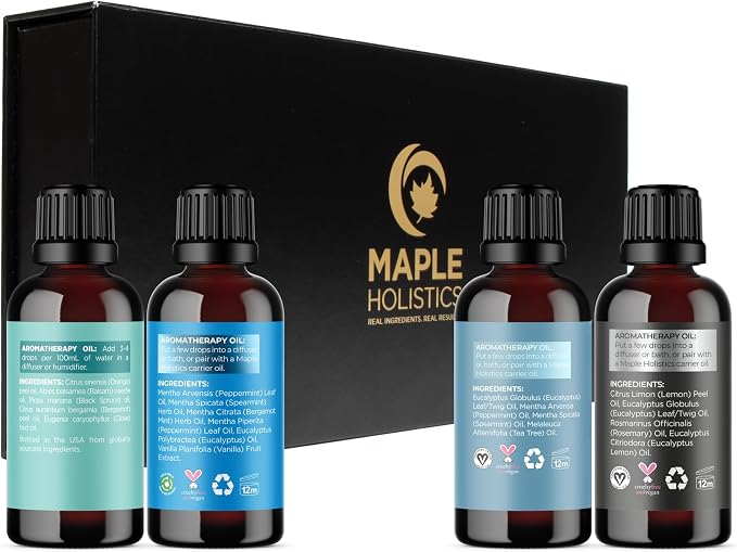 Winter Essential Oils Set for Diffuser - Large 100% Pure Holiday Essential Oil Blends Gift Set with Frost Chill Defend and