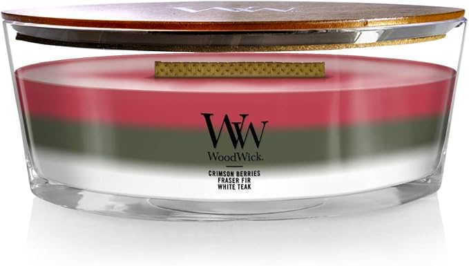 Winter Garland Trilogy Holiday Candle Gifts for Women and Men, 16 oz Ellipse Trilogy Candle with Crackling Wick, product