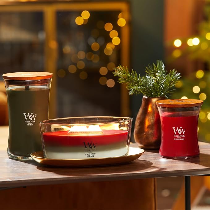 Winter Garland Trilogy Holiday Candle Gifts for Women and Men, 16 oz Ellipse Trilogy Candle with Crackling Wick, alternate