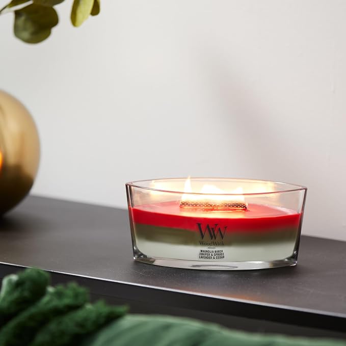 Winter Garland Trilogy Holiday Candle Gifts for Women and Men, 16 oz Ellipse Trilogy Candle with Crackling Wick, alternate