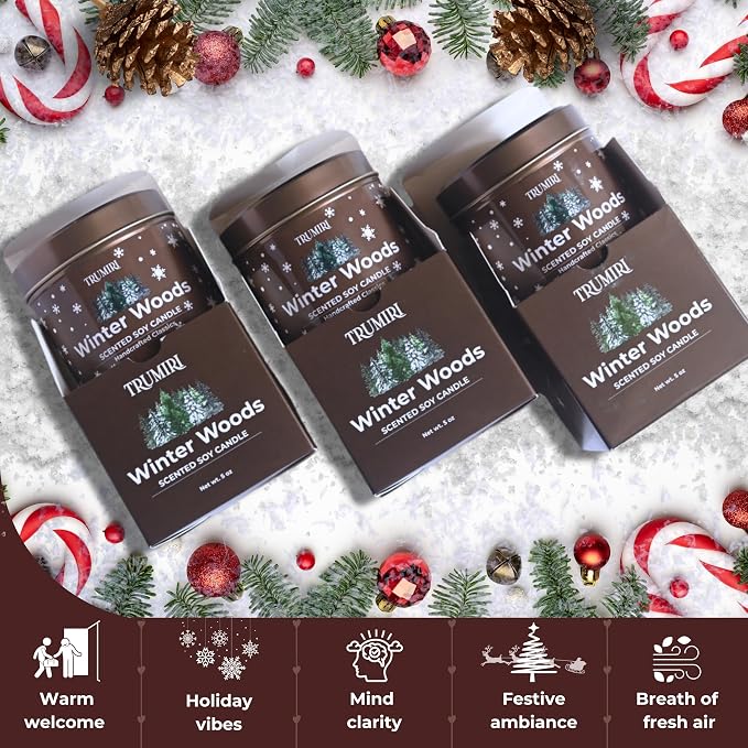 Winter Woods - Soy Candles for Home Scented - for Fall Christmas Holidays, alternate product view 5