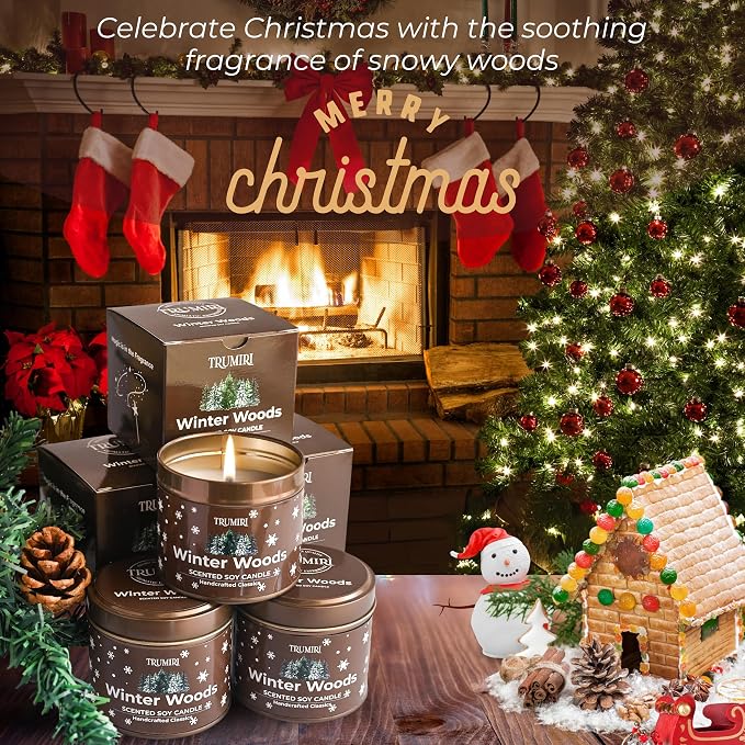 Winter Woods - Soy Candles for Home Scented - for Fall Christmas Holidays, alternate product view 6