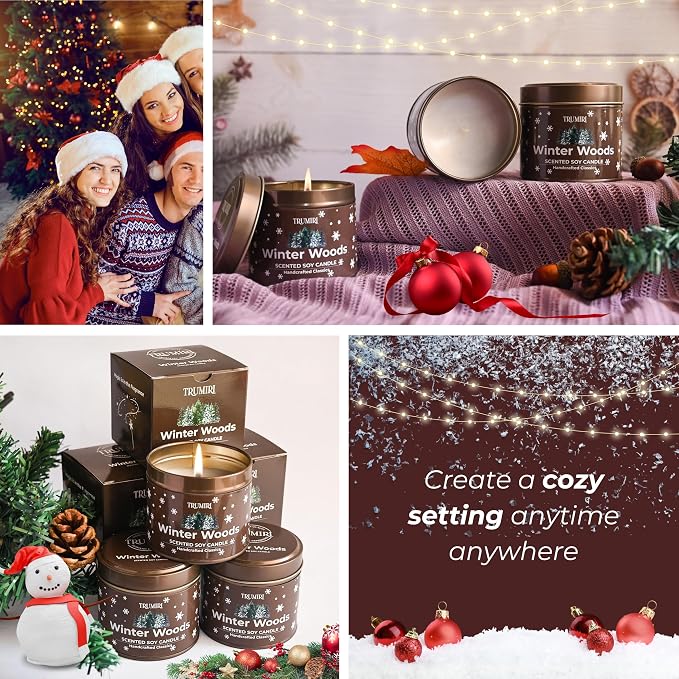 Winter Woods - Soy Candles for Home Scented - for Fall Christmas Holidays, alternate product view 7