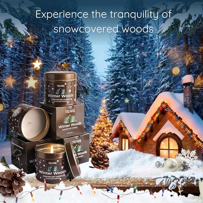 Winter Woods - Soy Candles for Home Scented - for Fall Christmas Holidays, alternate product view 8