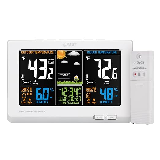 Wireless Atomic Digital Color Forecast Station with Alerts, White (308-1414W), product image