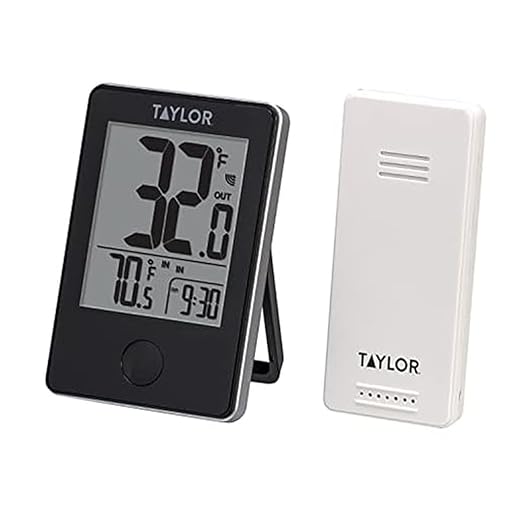 Wireless Digital Indoor Outdoor Thermometer, Easy to Read Numbers for Patio, Pool, and Indoor Areas, LCD, Black 200 ft